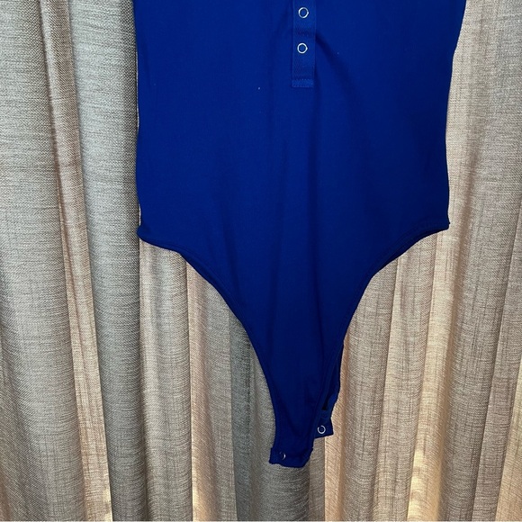 Free People Take Me Out Ribbed Henley Bodysuit in Blue Size Medium - Picture 8 of 14